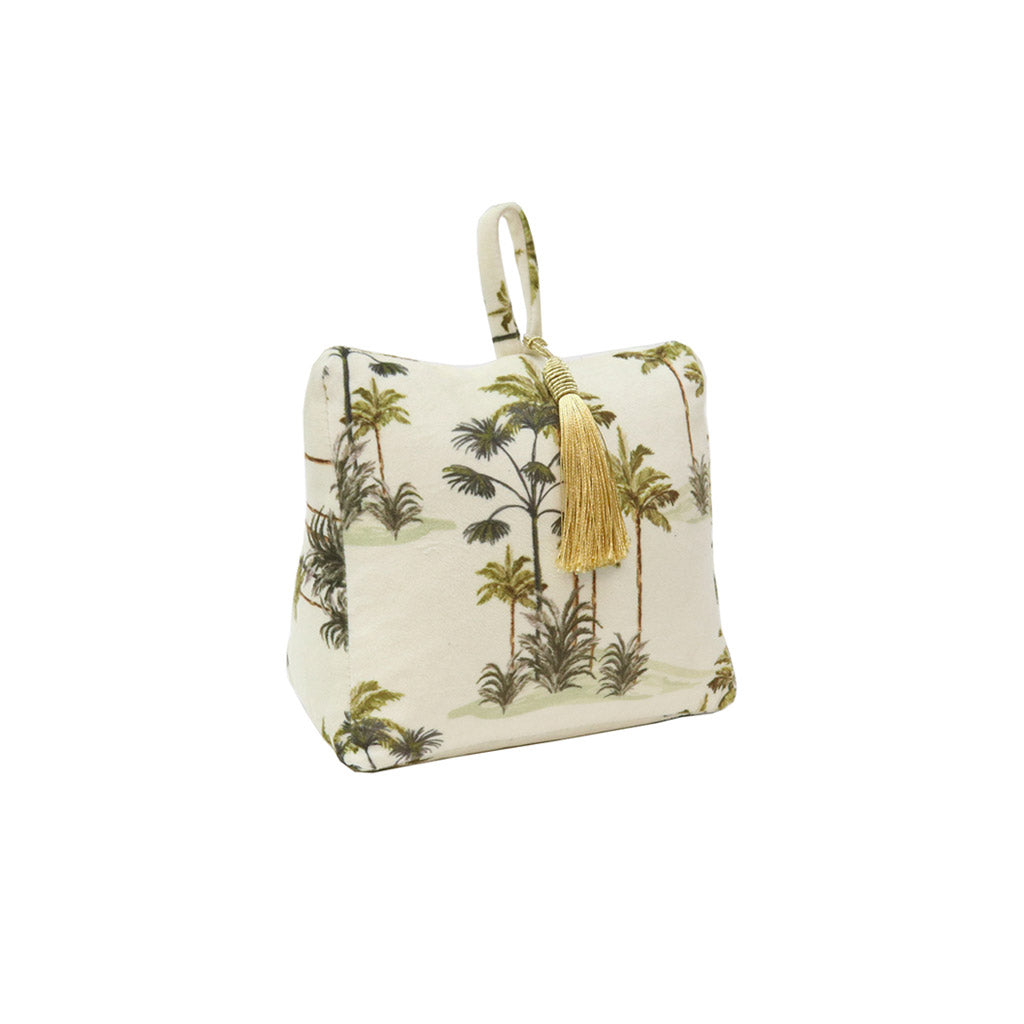 White Velvet Doorstop - Palm Trees | Gifts & Accessories | FURNISH