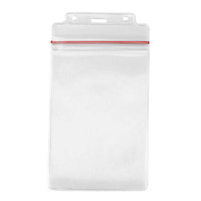 Clear Vinyl Vertical Badge Holder with Resealable Top, 3.75" x 6.25" - IDenticard.com