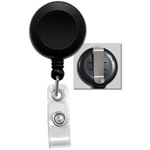 1.25'' Round Badge Reels w/ Slide Style Belt Clip - 100 per pack