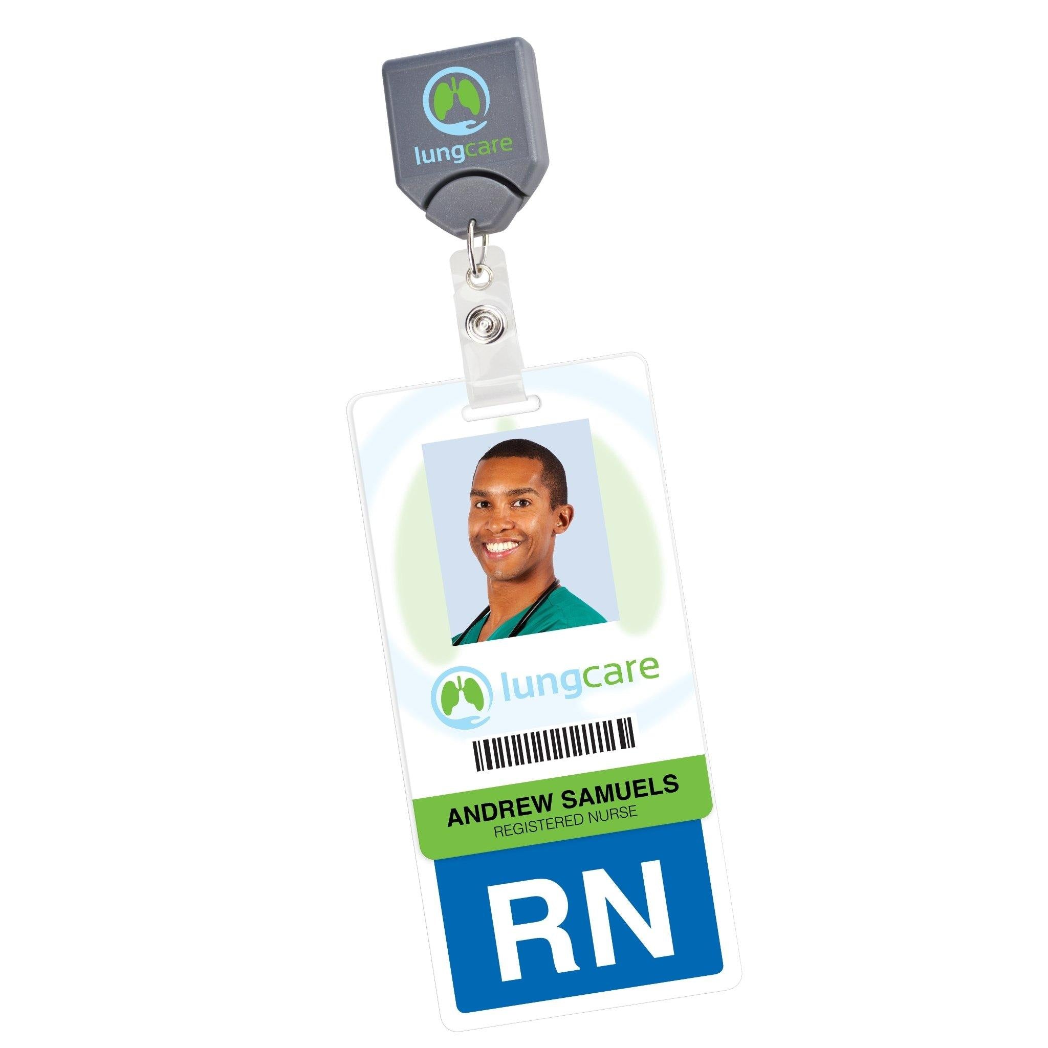 Clear Nurse Badge Buddy RN, LPN, Lvn, RN BSN, Physician, and CNA Vertical Badge Buddy ID Backer