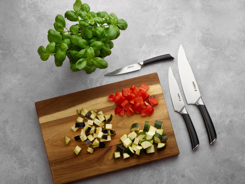 Chopped Vegetables On Chopping Board