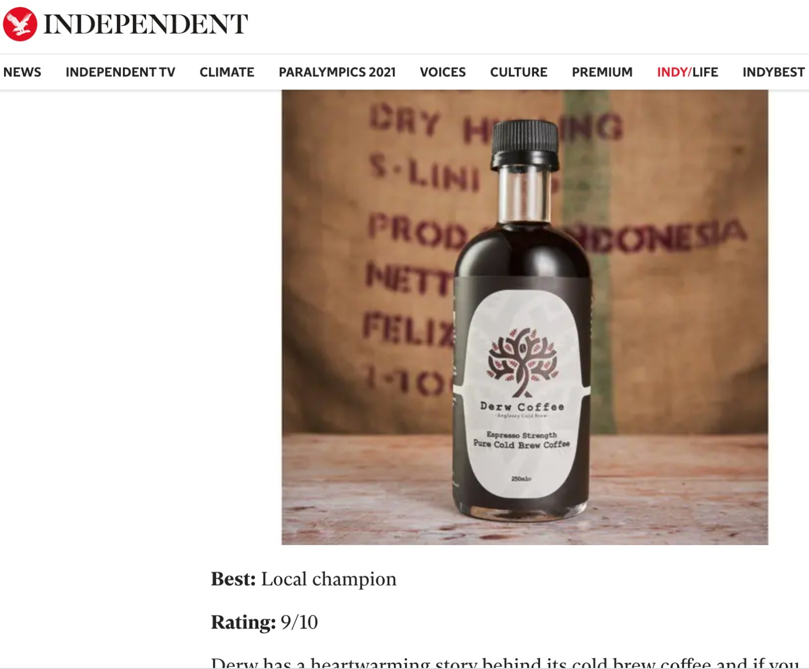 Best Cold Brew Coffee by The Independent
