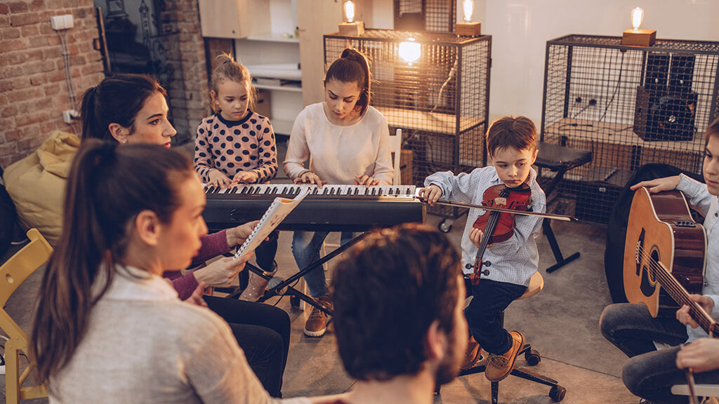 children playing musical instruments