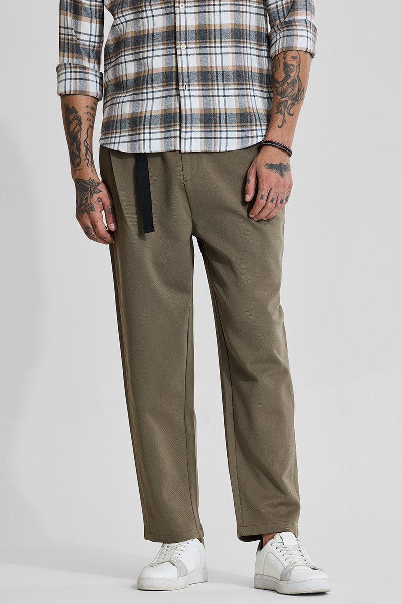 Buy Khaki relaxed fit trousers for men online in India