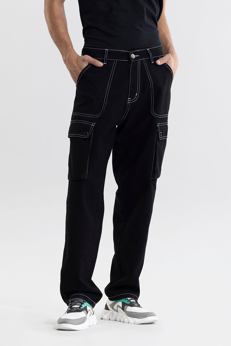 Buy Karl Lagerfeld Men Black Regular-Fit Jeans With White Stitching for Men  Online | The Collective