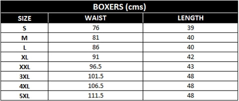 Boxer Size Chart – SNITCH