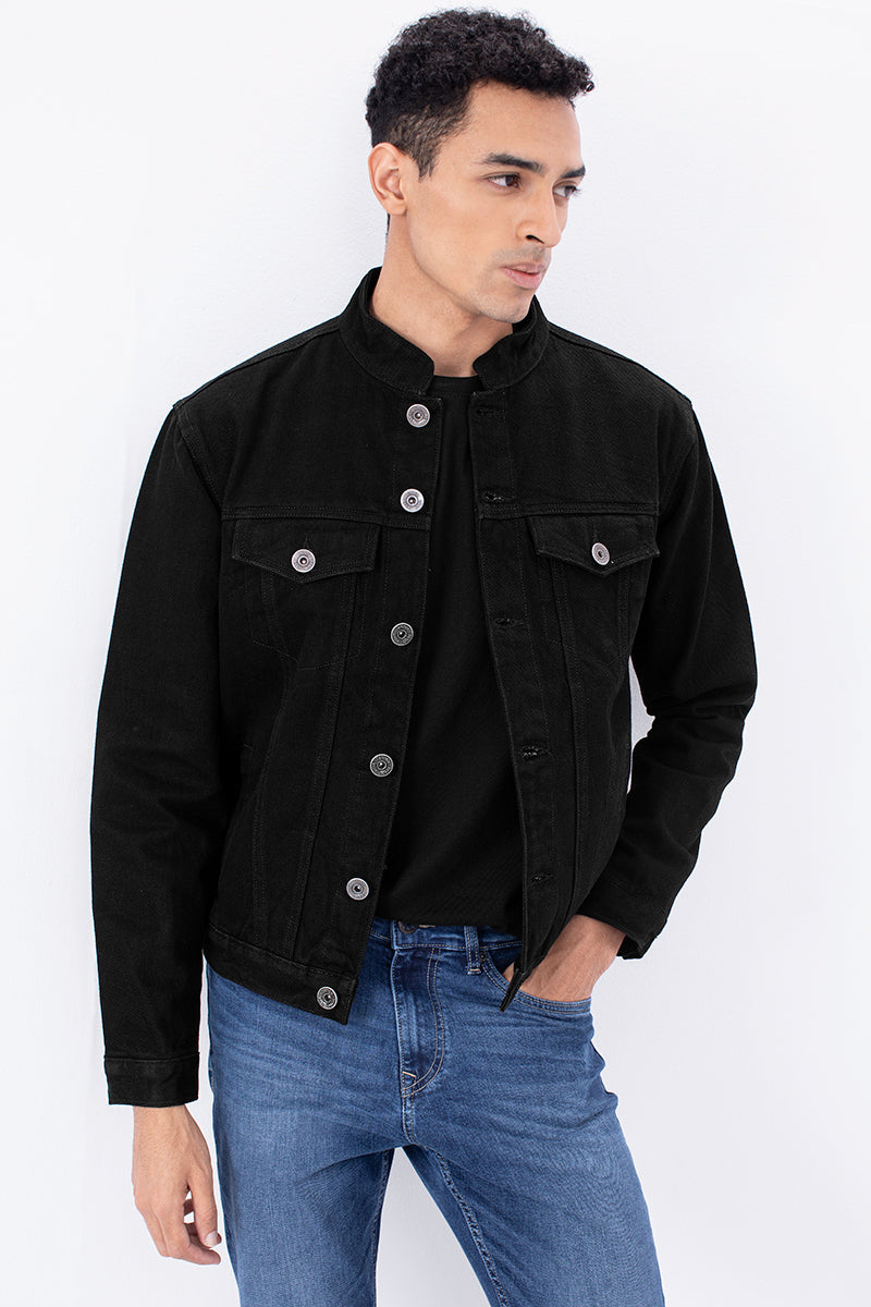 Buy VOXATI Black Full Sleeves Shirt Collar Denim Jacket for Men's Online @  Tata CLiQ