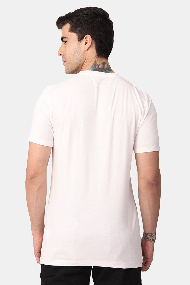 Buy Men's Regale White Tencil T-Shirt Online | SNITCH