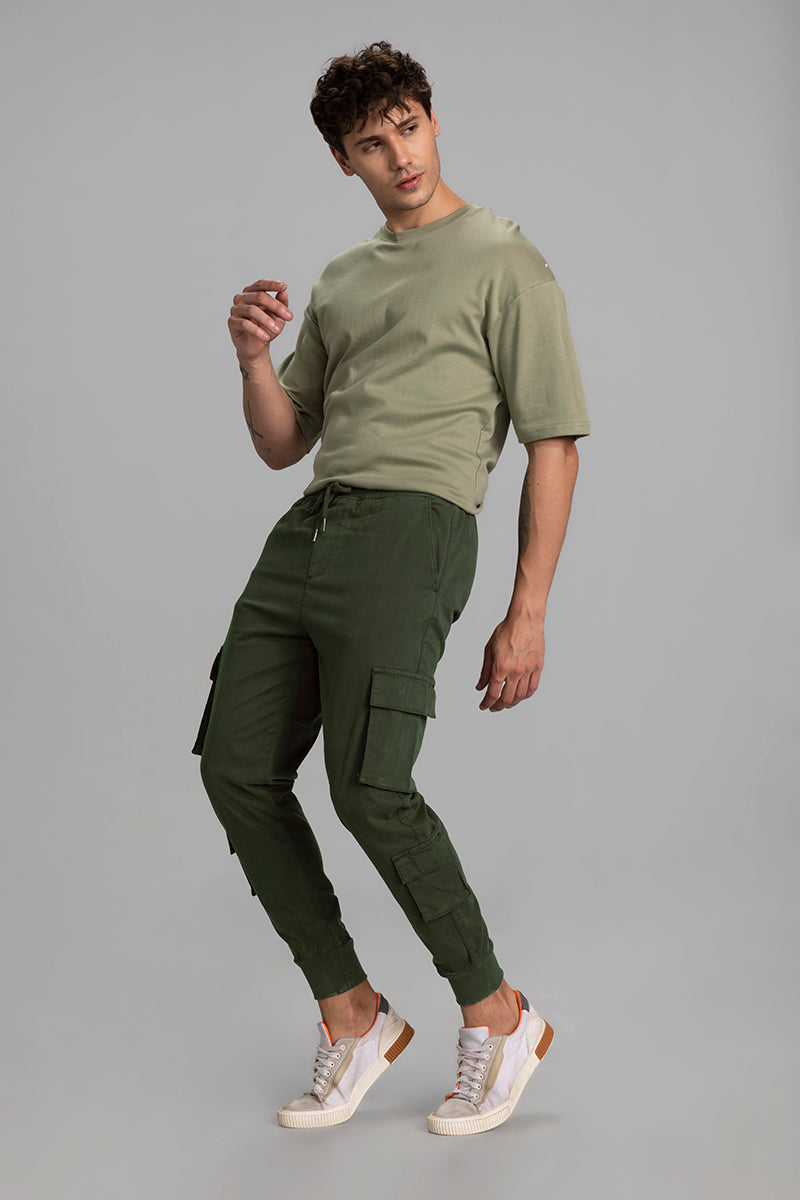 Buy Men's Streetstyle Olive Cargo Pant Online | SNITCH