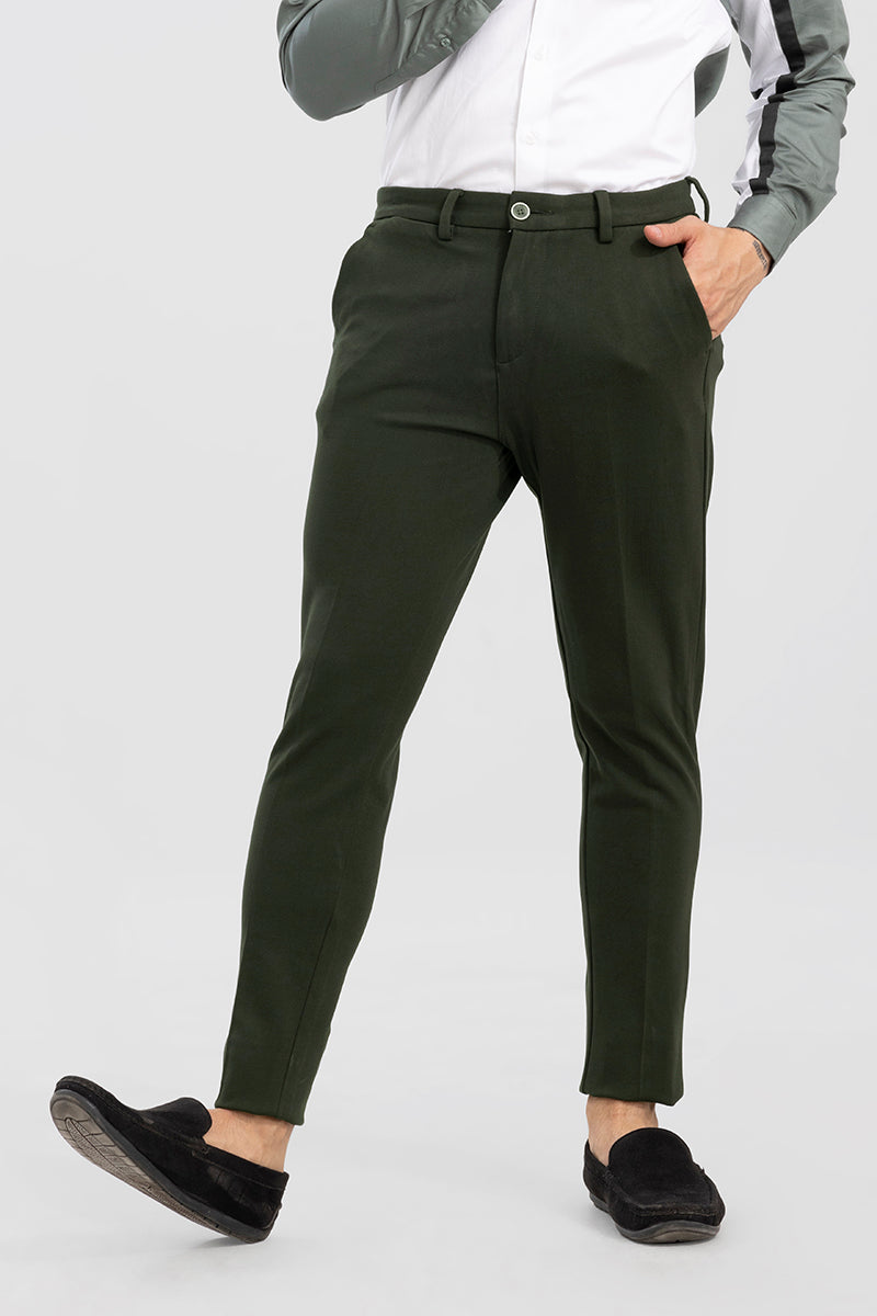 Buy INTUNE Charcoal Grey Slim Fit Stretch Formal Pants | Shoppers Stop