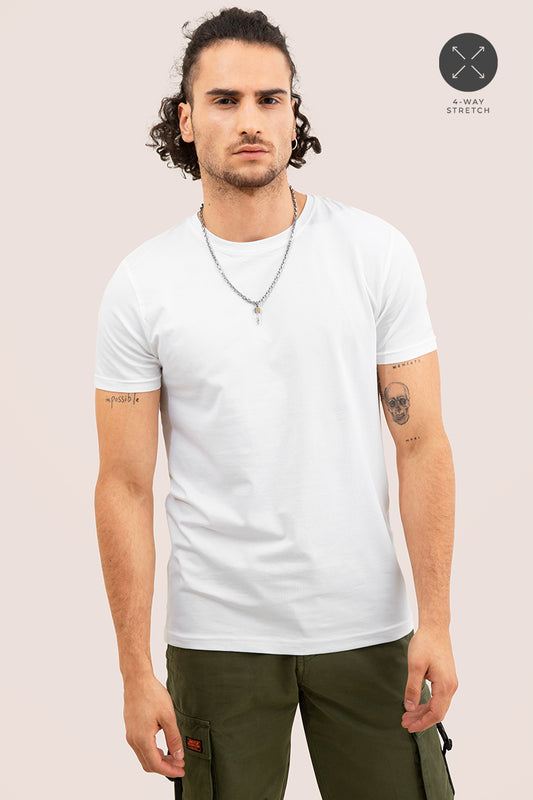 Raw Edge White T-Shirt - SNITCH
