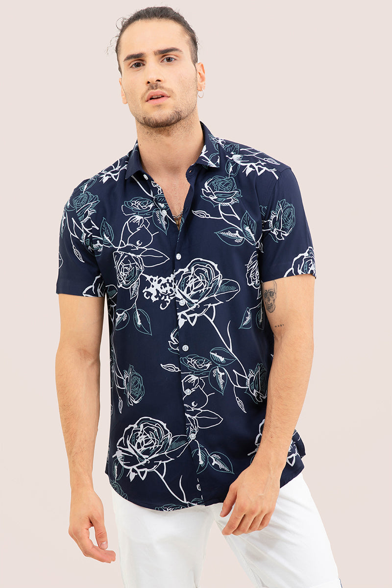 Eden Rose Navy Shirt - SNITCH