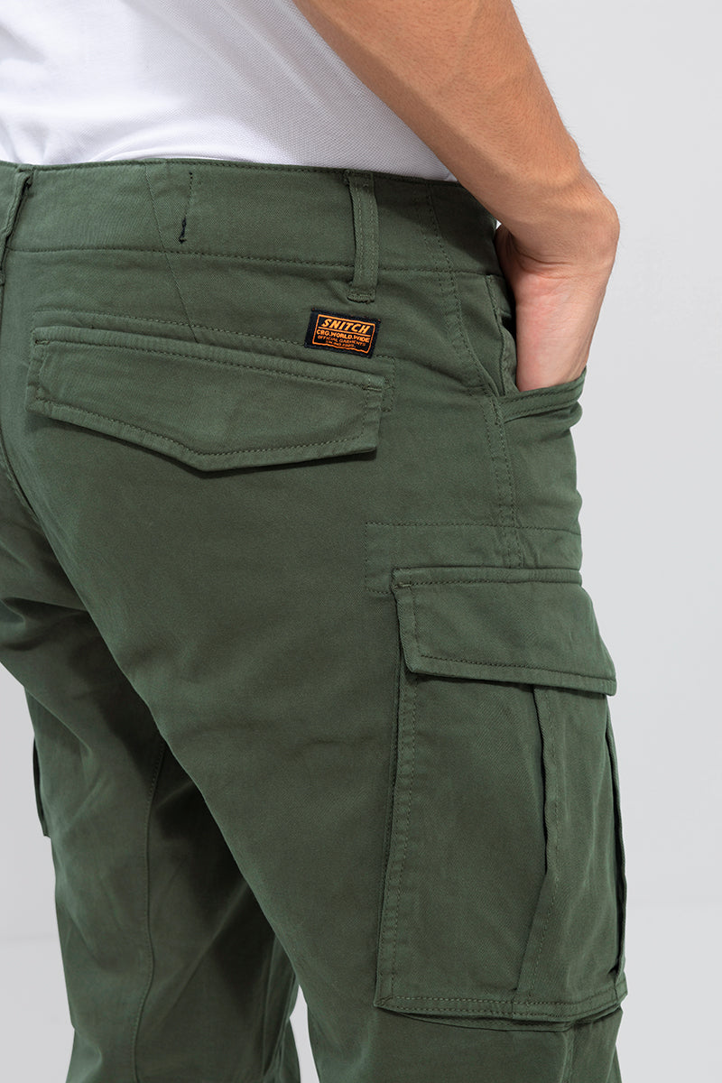 Buy Men's Tyke Olive Cargo Online | SNITCH