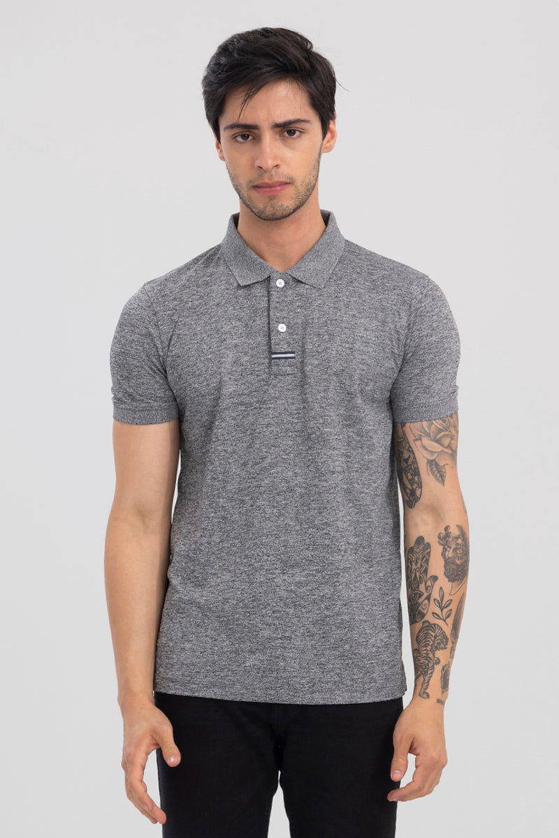 Buy Men's Felix Elephant Grey Polo T-Shirt Online | SNITCH