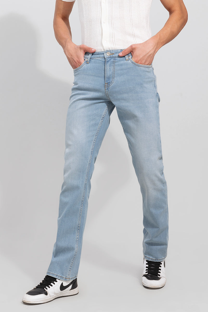 Buy Men's Jazz Blue Straight Fit Jeans Online | SNITCH