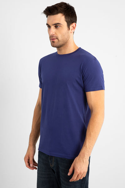 Basic Midnight Blue Supima Cotton T-Shirt - SNITCH