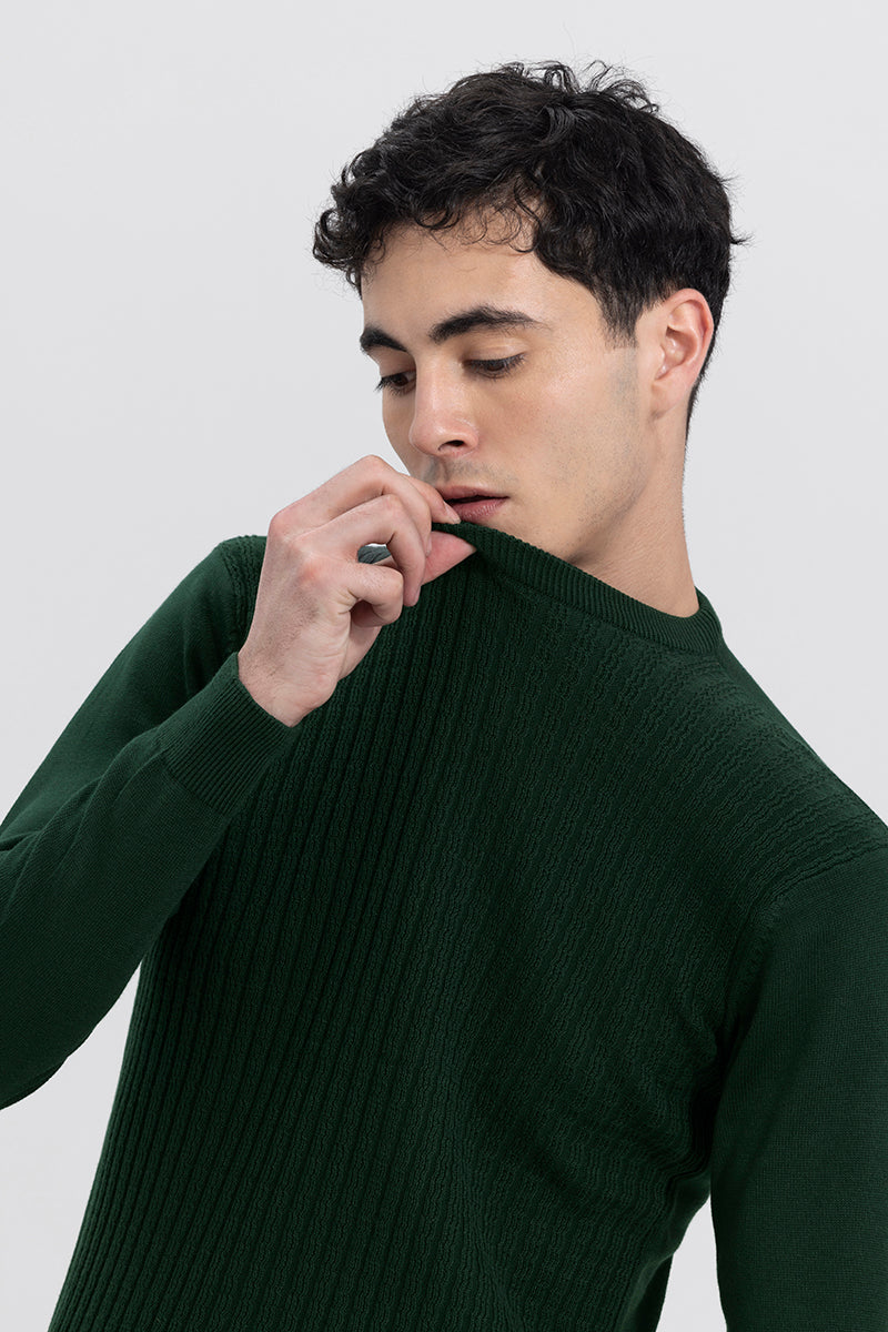 Buy Men's Cordial Green Sweater Online | SNITCH
