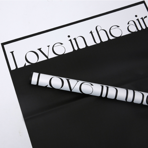 Love In the Air Floral Wrapping Paper (BLACK) — Plenty Flowers