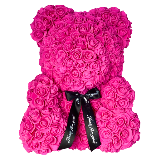 Oso rosas 25cm foam - Supermolon - Rose bear de flores artificiales