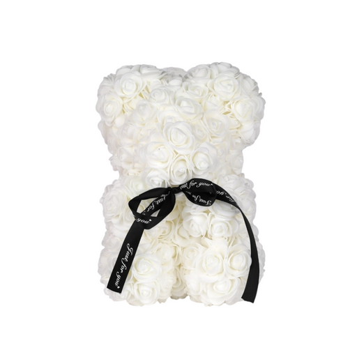 Pink Foam Rose Bear 40 cm — Plenty Flowers