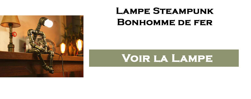 Lampe steampunk bonhomme de fer