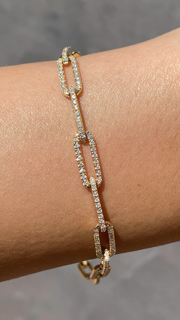 Diamond gucci link on sale bracelet