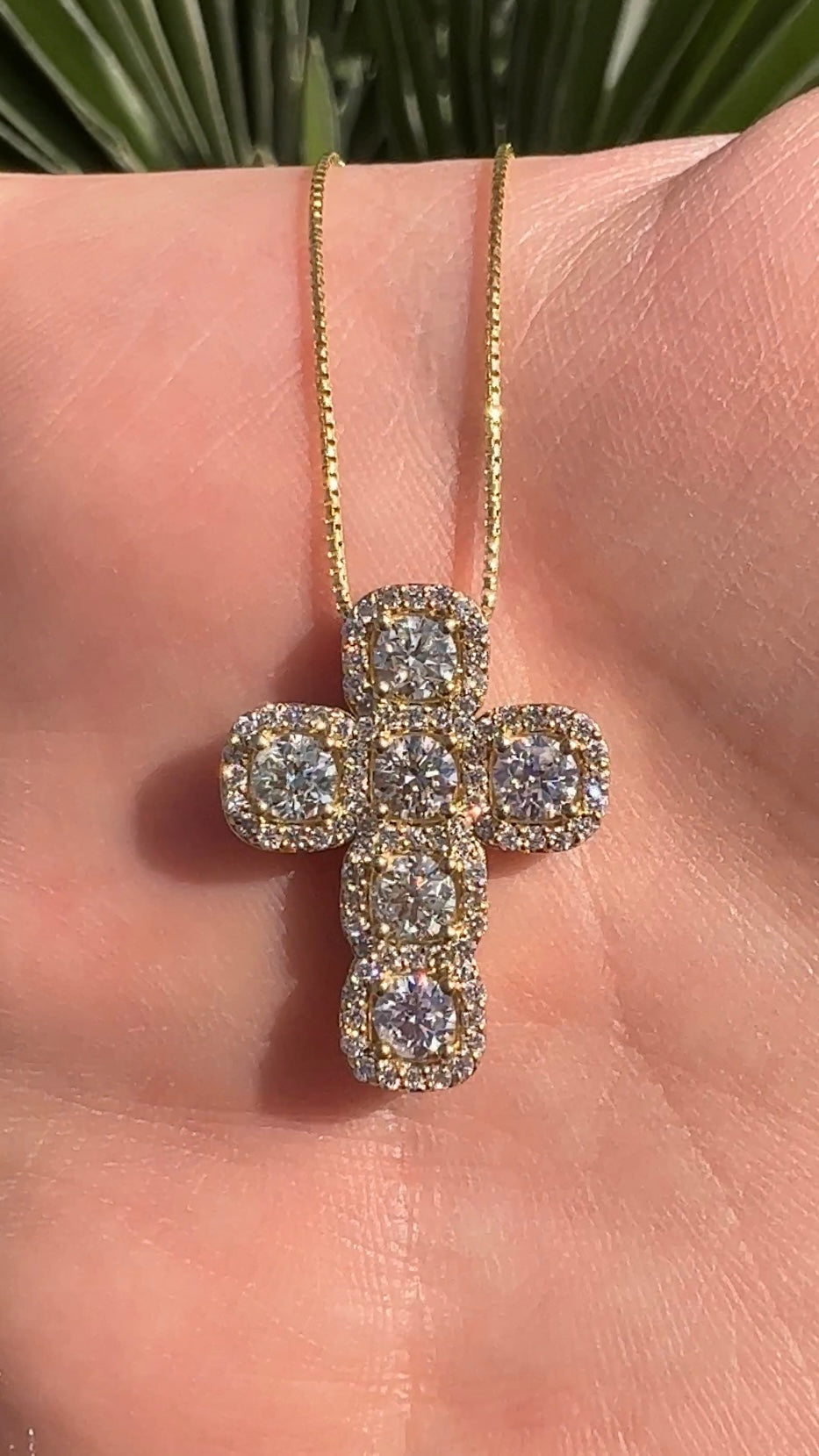 halo cross necklace