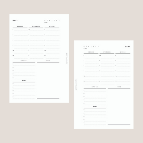 Minimal Daily Planner Inserts - 8Lotus