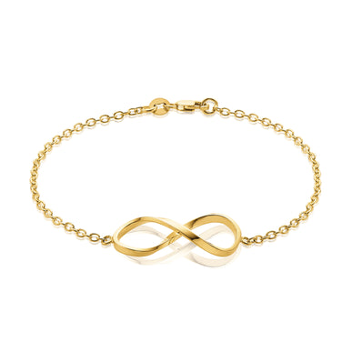 9ct Yellow Gold & Silver-filled 19cm Infinity