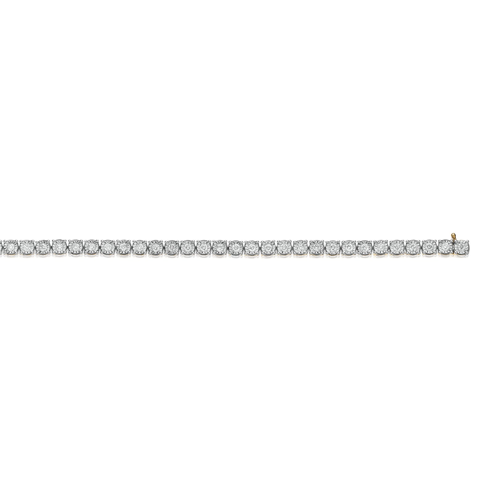 14k white gold diamond bezel necklace