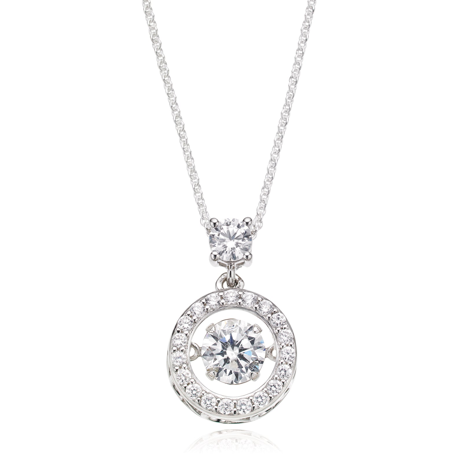 sterling diamond pendant