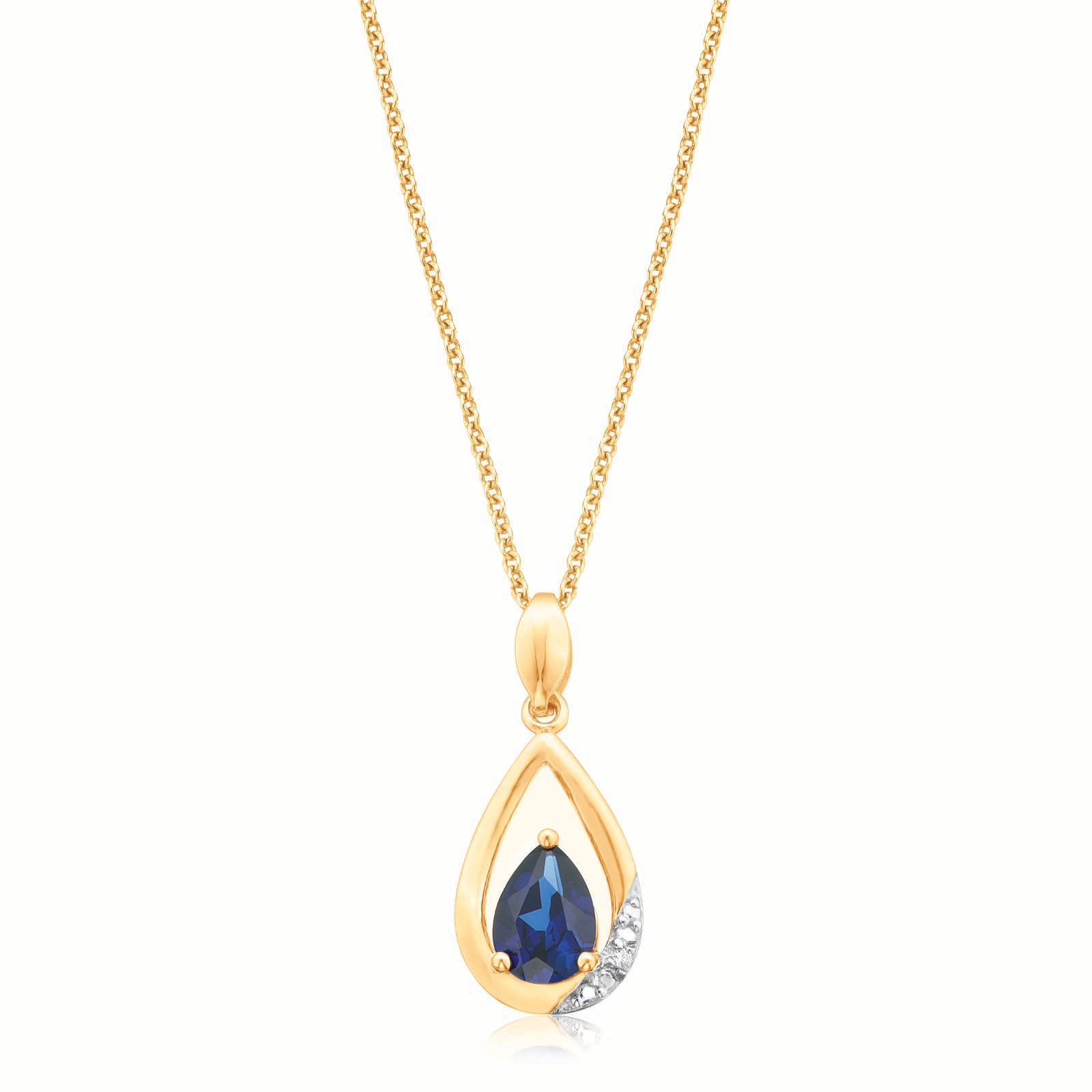 sapphire teardrop pendant