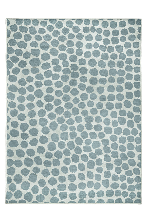 Puff Dotty Lake Blue Washable Rug