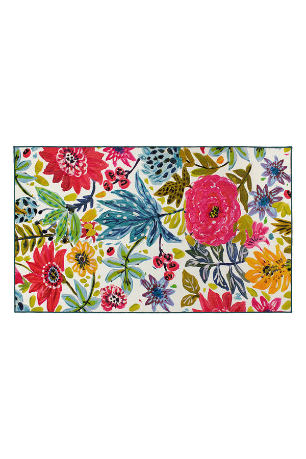 Floral Bloom Multicolor Washable Rug