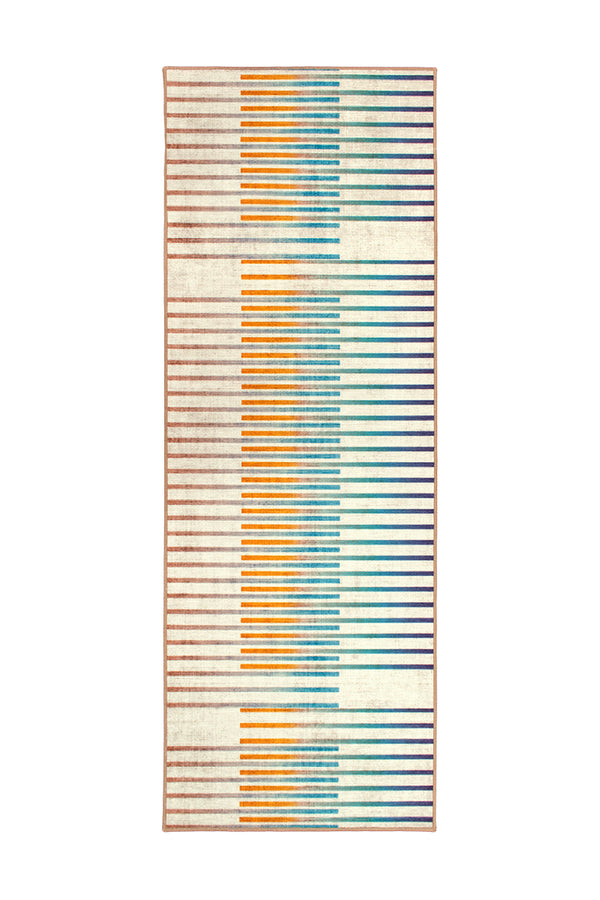 Flux Striped Multicolor Washable Rug