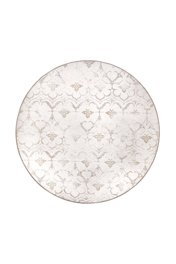 Leilani Damask Ivory Washable Rug