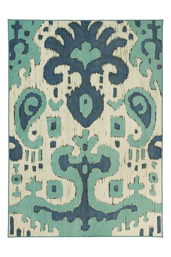 My Magic Carpet Sasha Floral Cream Blue Washable Area Rug 3'x5