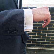 Load image into Gallery viewer, Hallmarked 925 Solid Sterling Silver Square Cufflinks with personalised message (retail)
