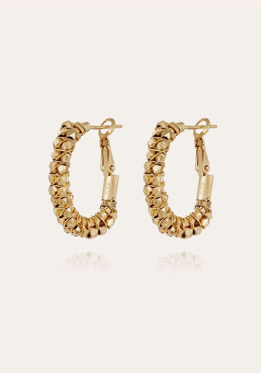 Lyre Lucky Hoop Earrings - Gold