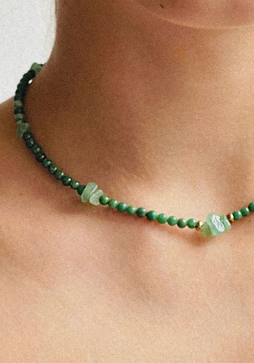 Maryam Necklace - Green Agate