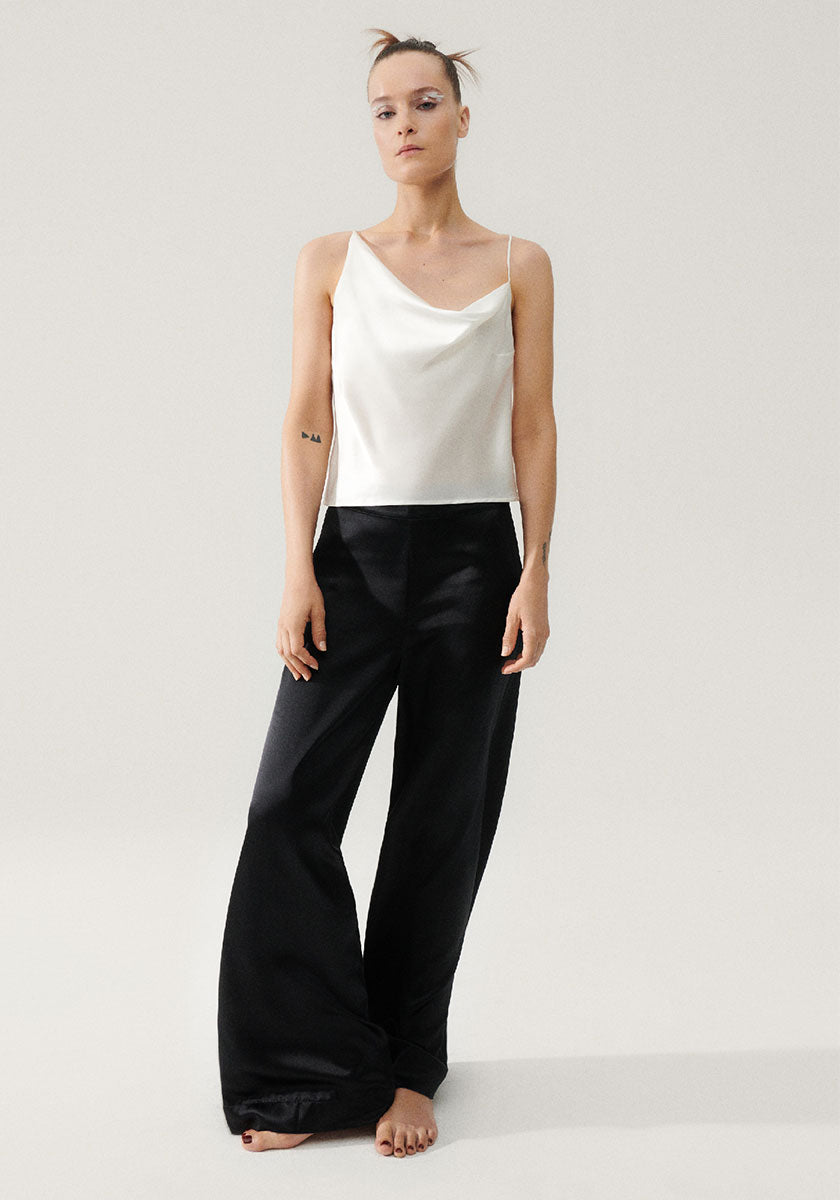 Heavy Tailored Side Zip Pants - Black