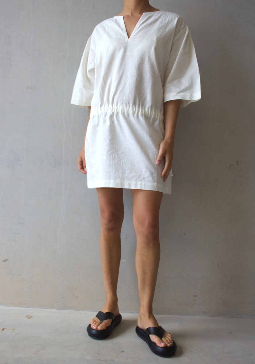 Anabelle Linen Dress - Undyed White