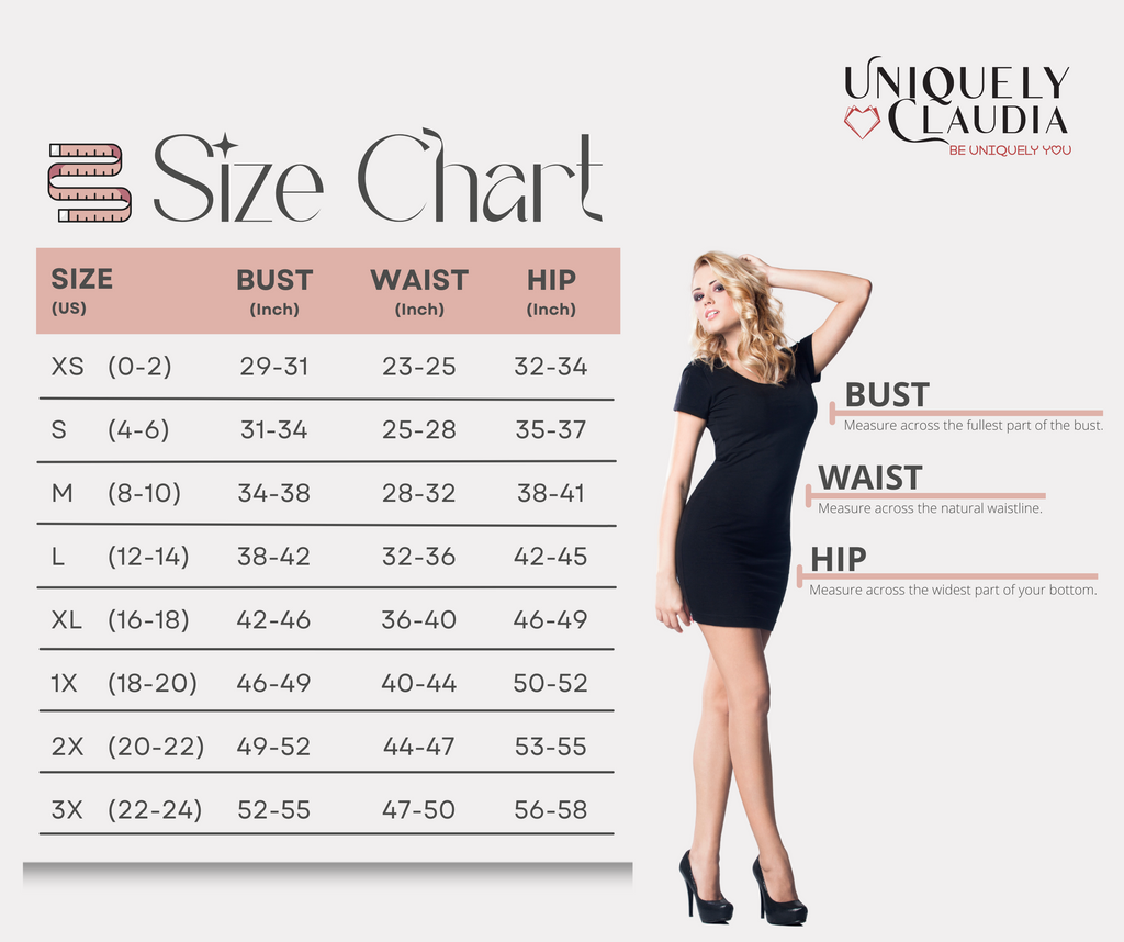 sizing chart – The Material Girl Boutique