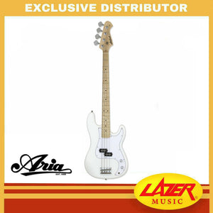Aria STB-PB/M-WH Solid Body Electric Bass Guitar (White)