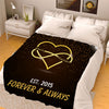 Forever & Always Heart Shaped Personalized Blanket