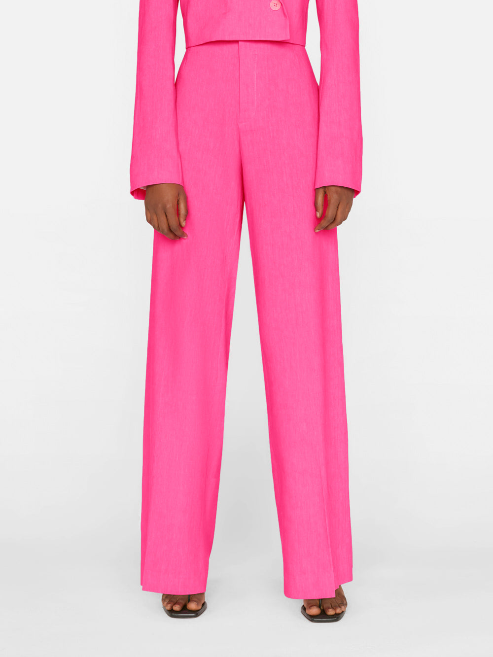 High Rise Wide Leg Trouser -- Flamingo