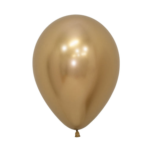 Globos Metalizados Medianos 10 Corazón Dorado Holograma