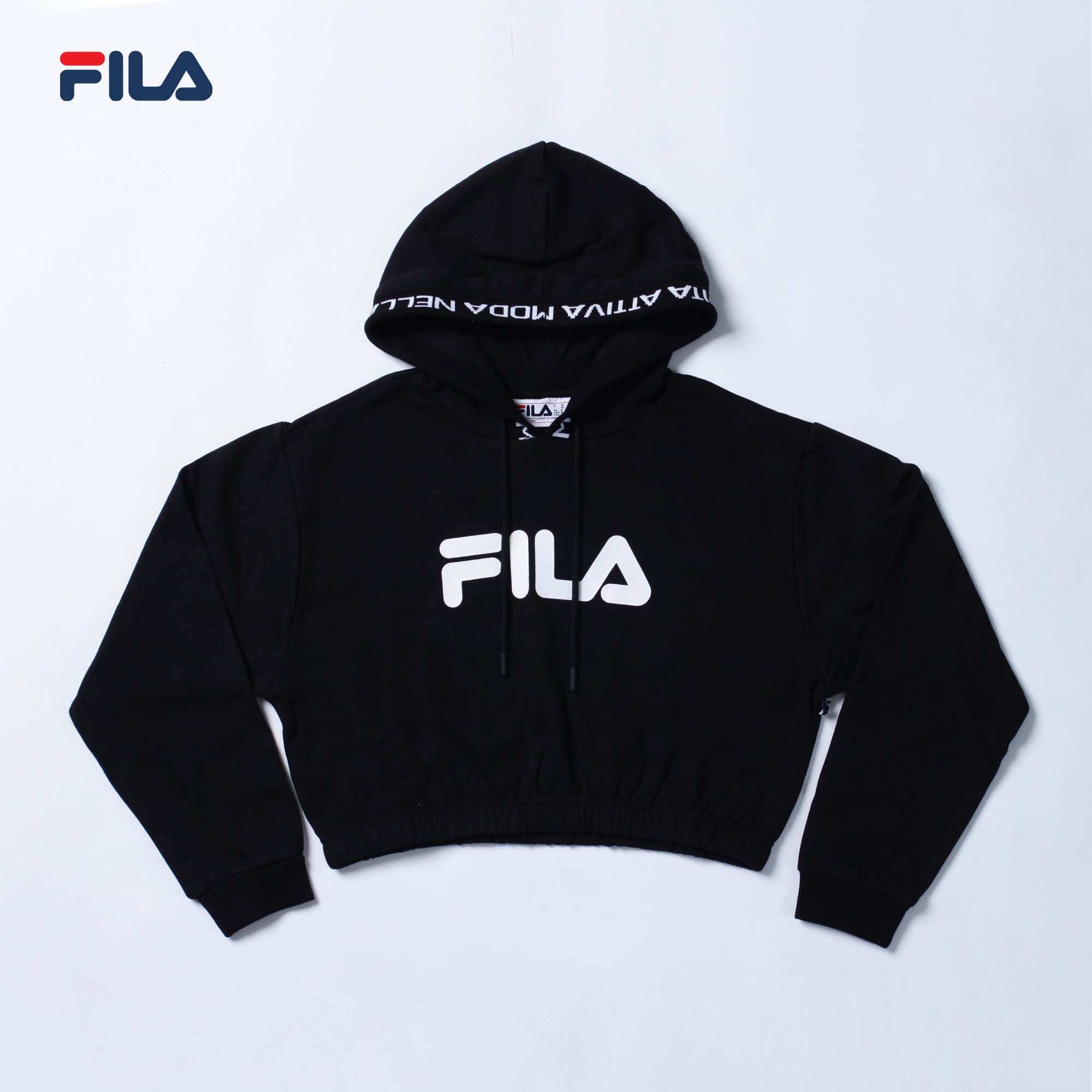 fila luciana navy & red crop hoodie