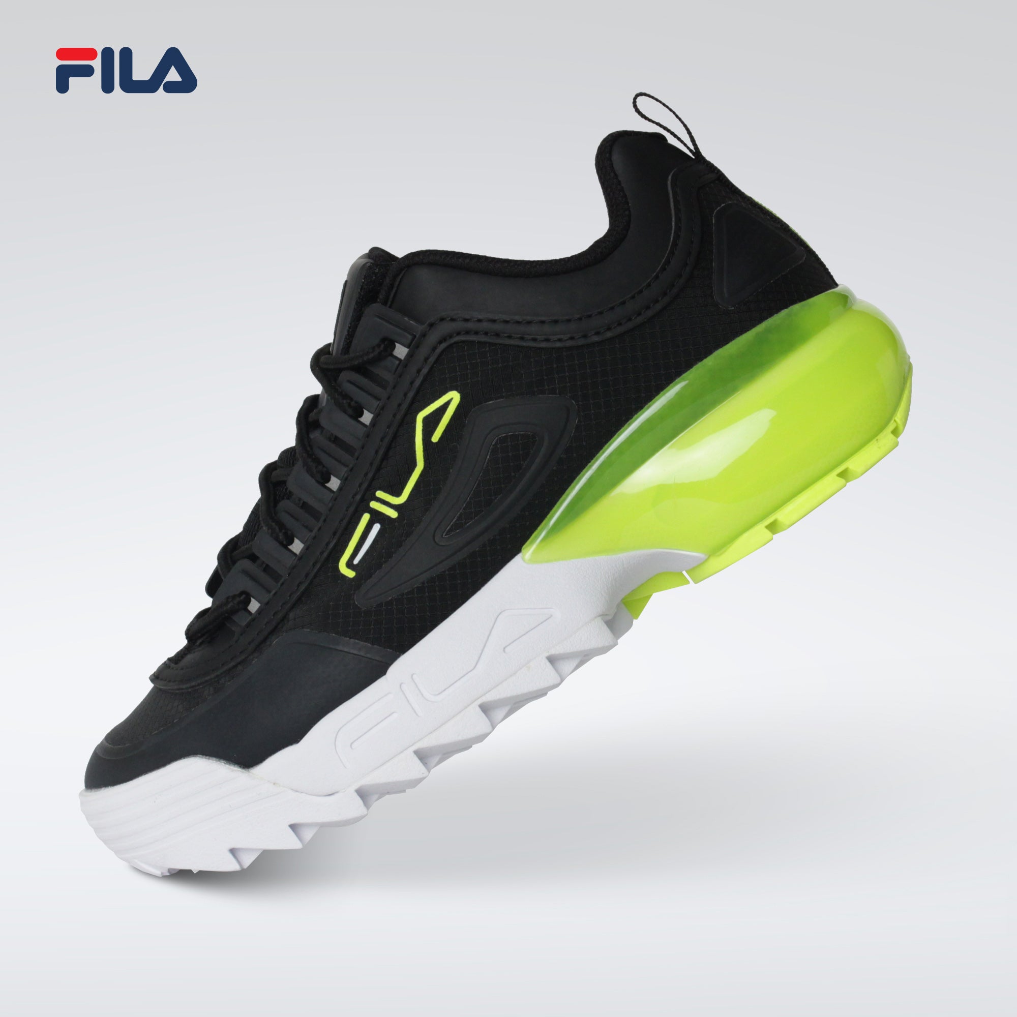 yellow and black fila shoes