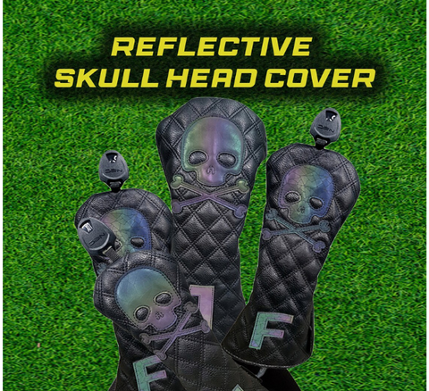 Reflective Skull & Cross Bones Golf Head Cover